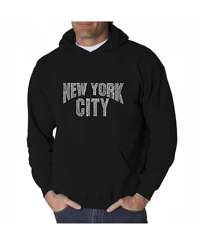 La Pop Art Men's Word Hoodie - New York City Neighborhoods