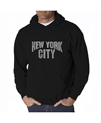 La Pop Art Men's Word Hoodie - New York City Neighborhoods