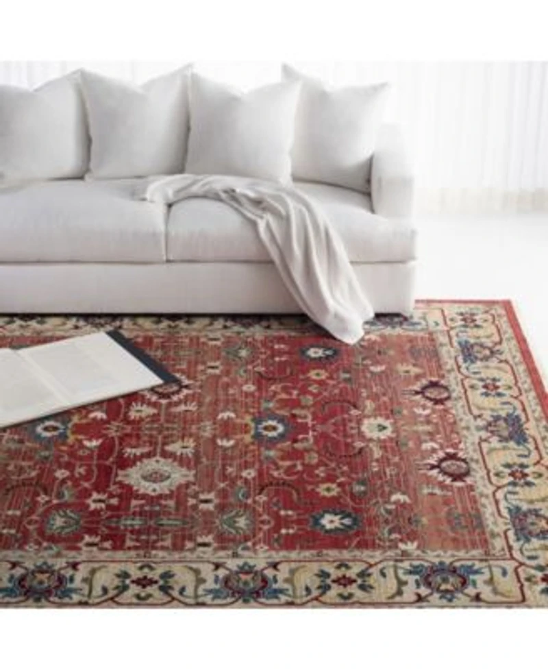 Lauren Ralph Lauren Ines Lrl1293c Red Beige Area Rug