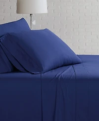 Brooklyn Loom Solid Cotton Percale -Pc. Sheet Set