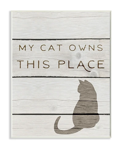 Stupell Industries My Cat Owns This Place Wall Plaque Art, 10" x 15"