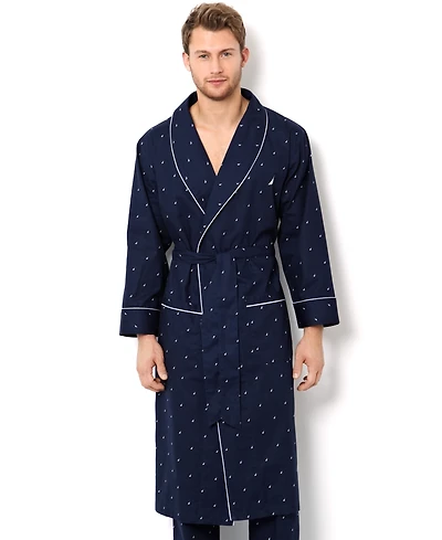 Nautica Men's Signature Light Weight Brand Icon Woven Robe