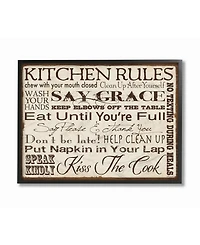Stupell Industries Home Decor Kitchen Rules Creme Typography Kitchen Framed Giclee Art, 11" x 14"