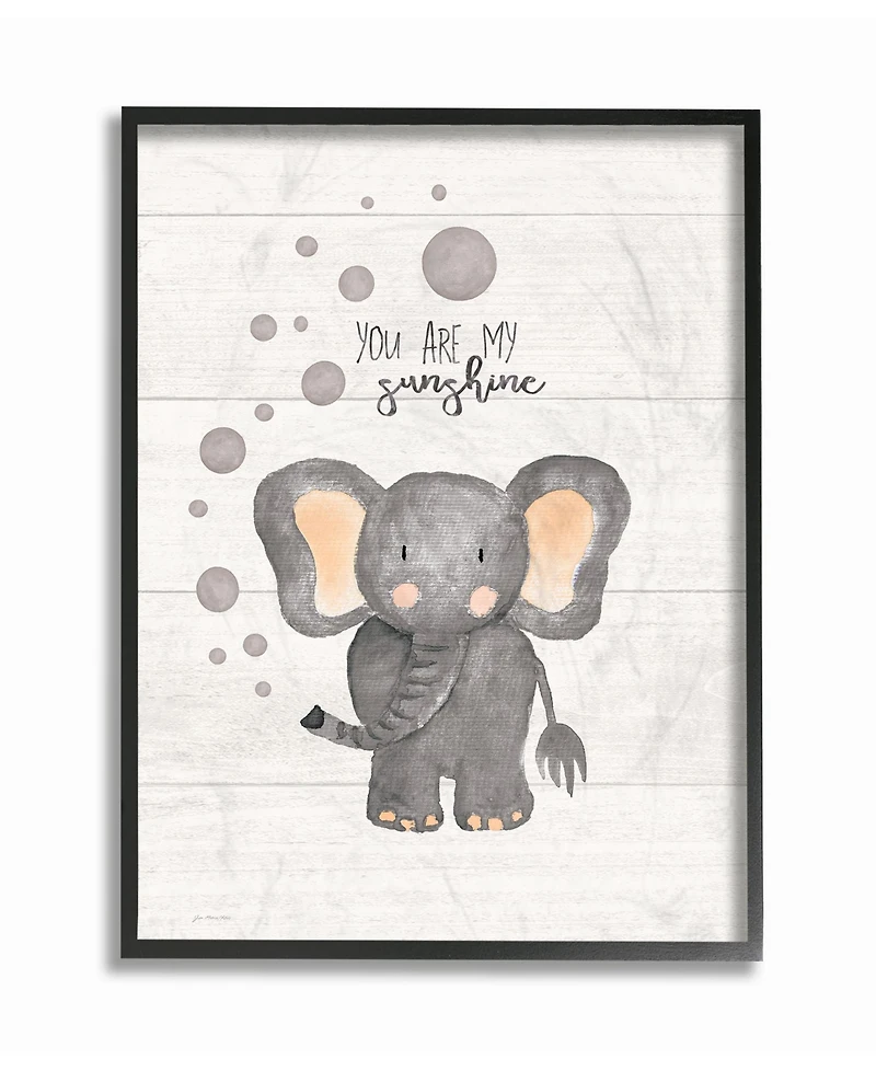 Stupell Industries You Are My Sunshine Elephant Framed Giclee Art, 16" x 20"