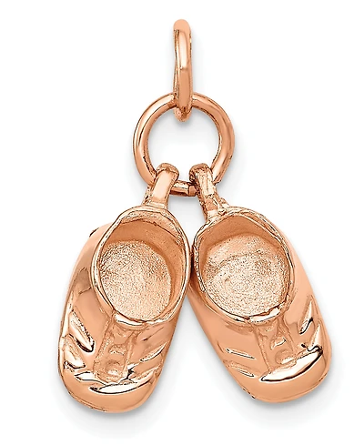 Baby Shoes Charm in 14k Rose Gold