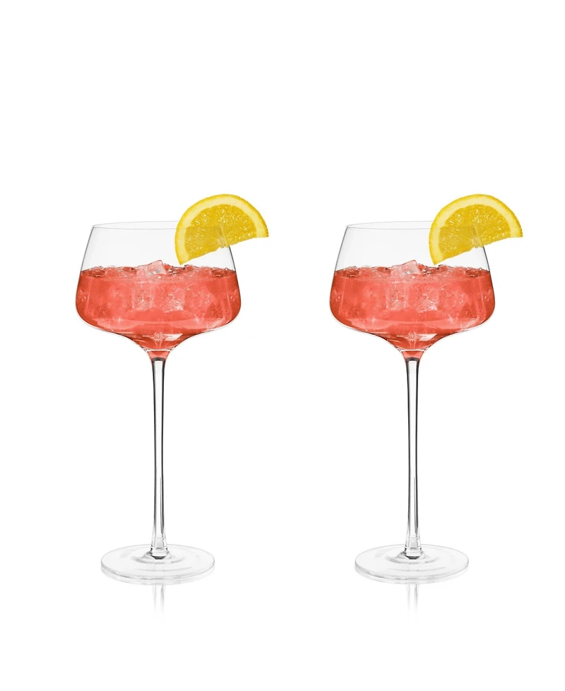 Viski Raye Angled Amaro Spritz Crystal Glasses, Set of 2, 16 Oz