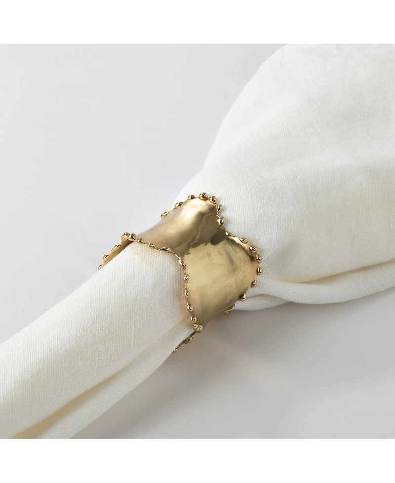 Saro Lifestyle Napkin Ring Collection Classic Design Set of 4, 2.5" x 1"