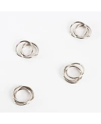 Saro Lifestyle Three Ring Design Napkin Ring, Set of 4