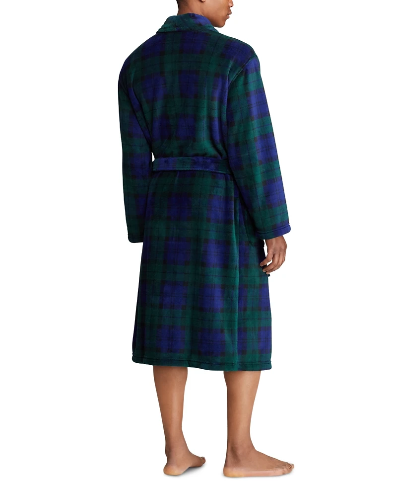 Polo Ralph Lauren Men's Microfiber Plaid Shawl Collar Robe