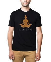 La Pop Art Men's Premium Word T-Shirt - Inhale Exhale