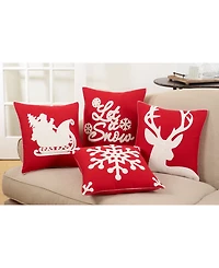 Saro Lifestyle Santas Sleigh Christmas Decorative Pillow, 18" x 18"
