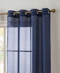 Hlc.me 2 Piece Semi Sheer Voile Window Curtain Drapes Grommet Panels for Bedroom, Living Room & Kids