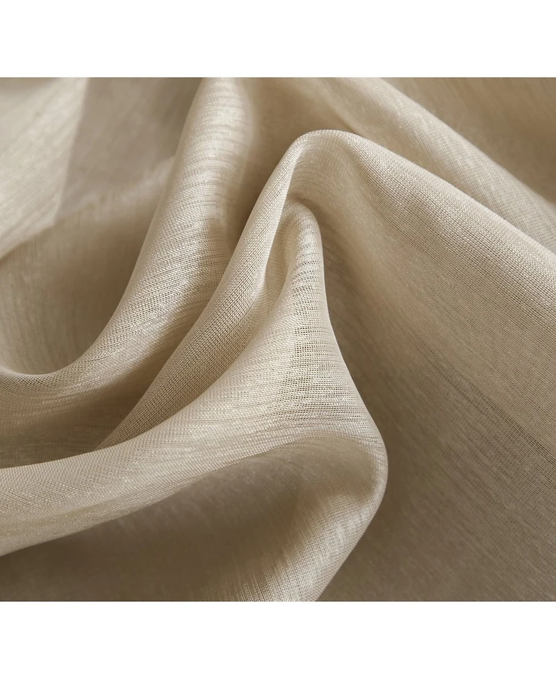 Hlc.me 2 Piece Semi Sheer Voile Window Curtain Drapes Grommet Panels for Bedroom