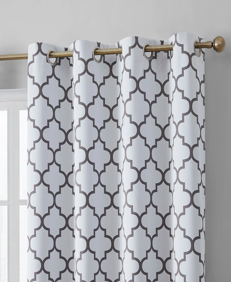 Hlc.me Lattice Print Drape Blackout Curtains Pattern - Weather Insulated Curtains