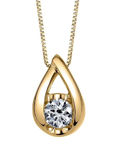 Sirena Diamond (1/10 ct. t.w.) Teardrop Pendant in 14k White, Yellow or Rose Gold