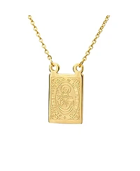 Steeltime Men's 18k gold Plated Stainless Steel Religious Escapulario Style Reversable Necklace