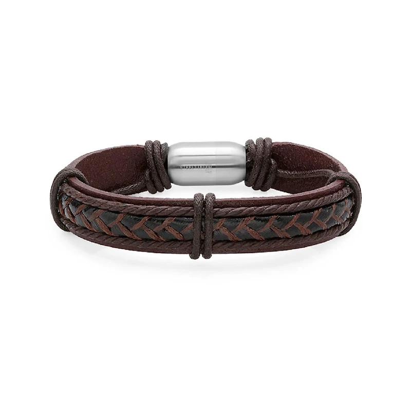 Steeltime Men's Leather String Design Bracelet