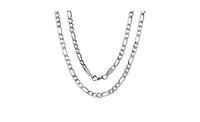 Steeltime Men's Stainless Steel Figaro Chain Link Necklace