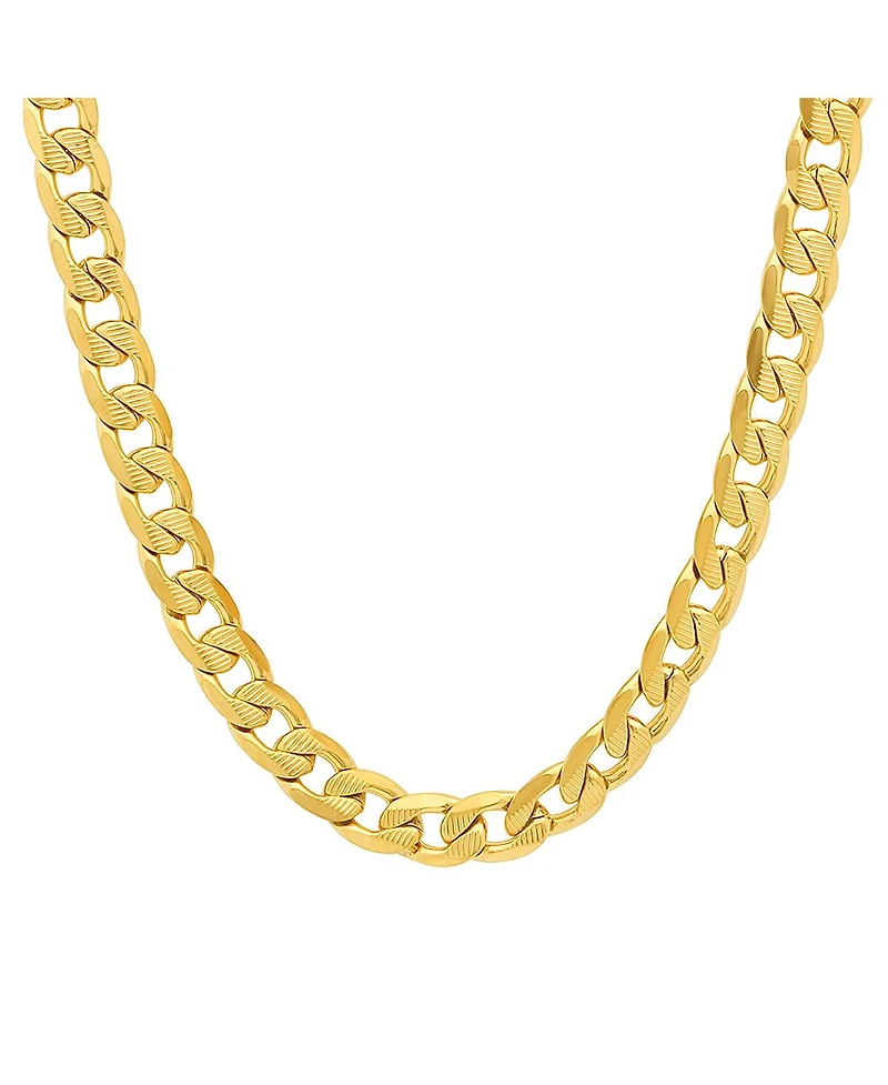 Steeltime Men's 18k gold Plated Stainless Steel Accented 10mm Figaro Chain 24" Necklaces
