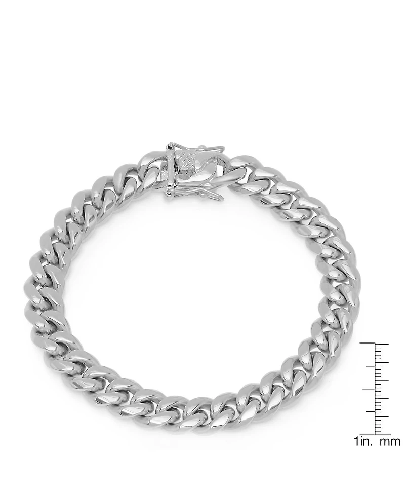 Steeltime Men's Stainless Steel Miami Cuban Chain Link Style Bracelet with 10mm Box Clasp Bracelet