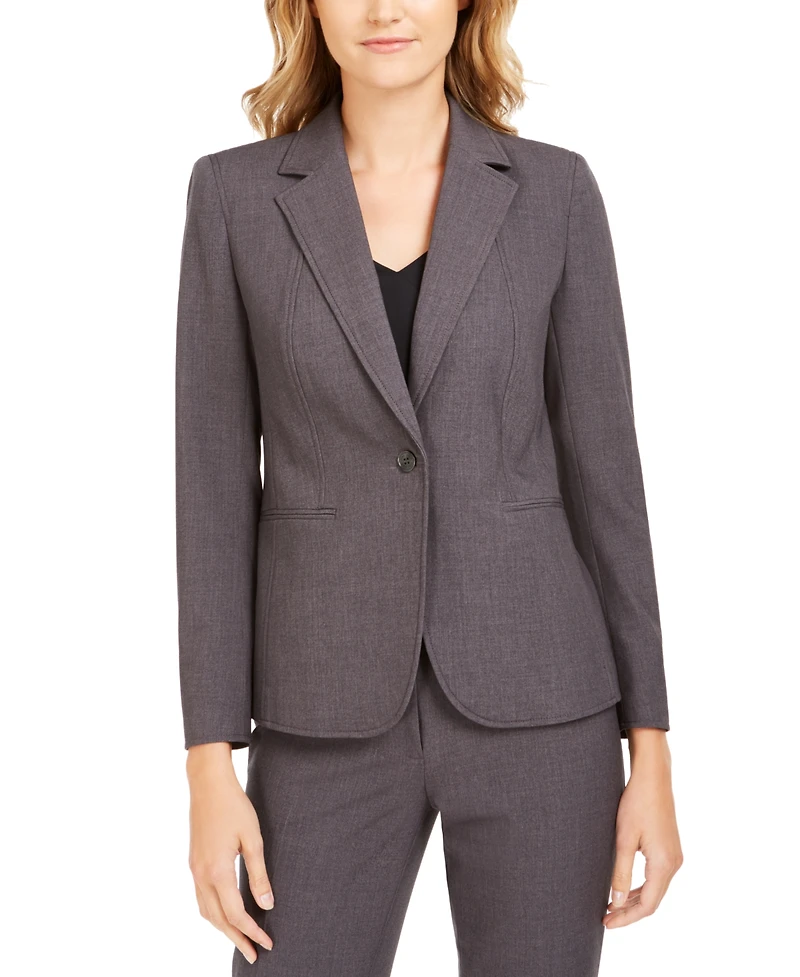 Anne Klein Single-Button Notched-Lapel Blazer