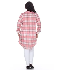 White Mark Plus Piper Stretchy Plaid Tunic