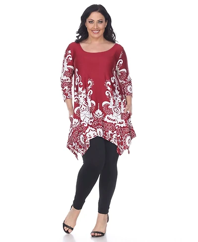 White Mark Plus Yanette Tunic Top