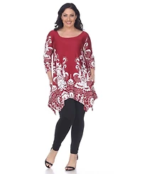 White Mark Plus Yanette Tunic Top