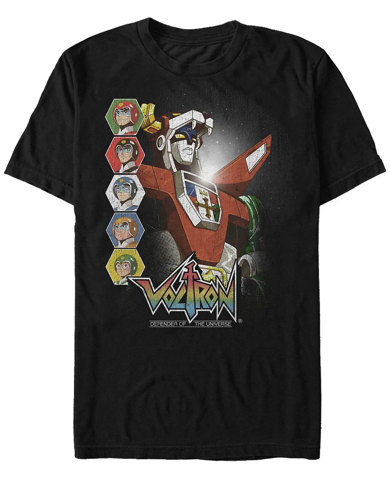 Voltron: Defender of the Universe Men's Character Panels Short Sleeve T-Shirt