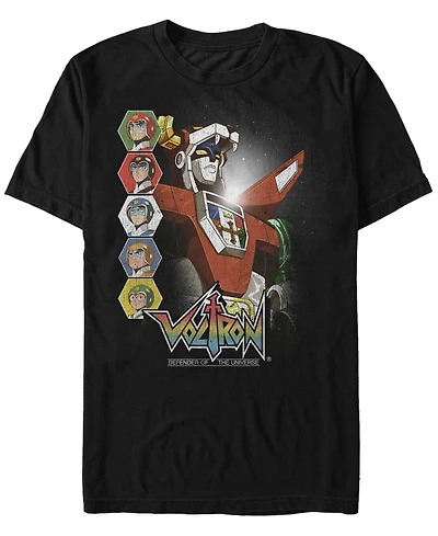 Voltron: Defender of the Universe Men's Character Panels Short Sleeve T-Shirt