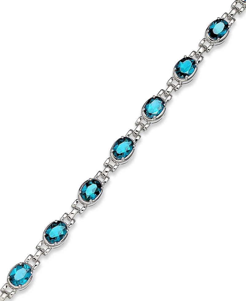 Blue Topaz (13 ct. t.w.) Oval Link Bracelet Sterling Silver (Also Mystic Topaz)