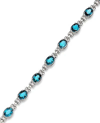 Blue Topaz (13 ct. t.w.) Oval Link Bracelet Sterling Silver (Also Mystic Topaz)