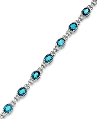 Blue Topaz (13 ct. t.w.) Oval Link Bracelet Sterling Silver (Also Mystic Topaz)