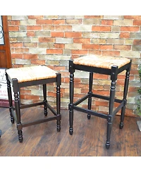 French Country 24" Turned Leg Seat Stool