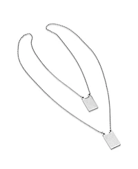 Steeltime Men's Stainless Steel Religious Escapulario Style Reversable Necklace