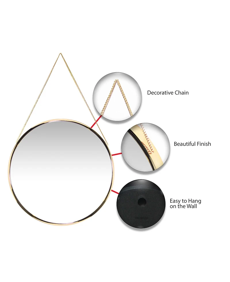 Infinity Instruments Decorative Round Wall Mirror