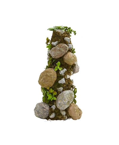 Nearly Natural 18" Succulent Rock Column