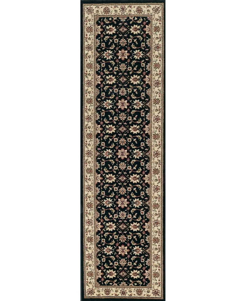 Closeout! Km Home 1592/1014/Black Pesaro Black 2'2" x 7'7" Runner Rug