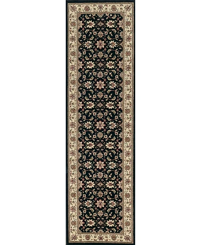Closeout! Km Home 1592/1014/Black Pesaro Black 2'2" x 7'7" Runner Rug