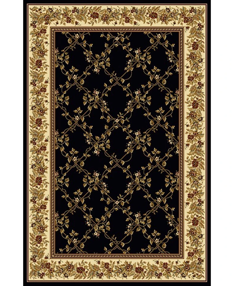 Closeout! Km Home 1427/1720/Black Navelli Black 3'3" x 5'4" Area Rug