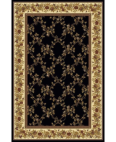 Closeout! Km Home 1427/1720/Black Navelli Black 3'3" x 5'4" Area Rug