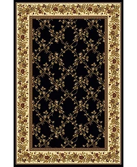 Closeout! Km Home 1427/1720/Black Navelli Black 3'3" x 5'4" Area Rug