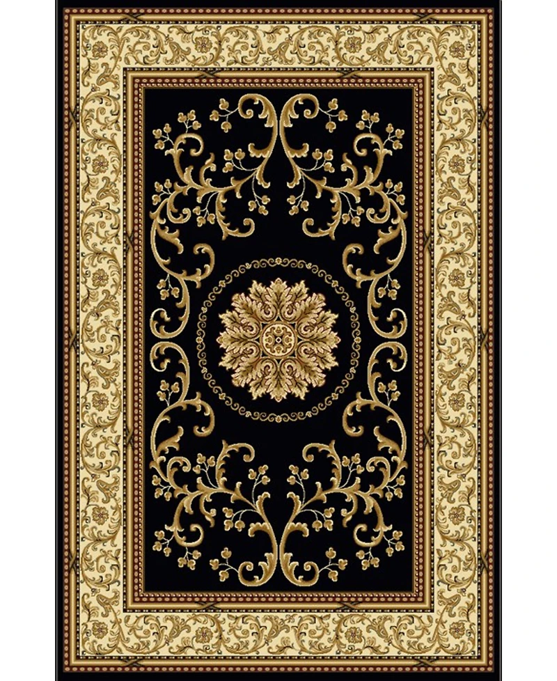 Closeout! Km Home 1419/1320/Black Navelli Black 3'3" x 5'4" Area Rug