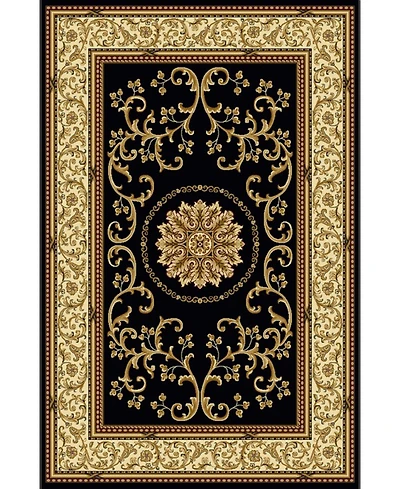 Closeout! Km Home 1419/1320/Black Navelli Black 3'3" x 5'4" Area Rug