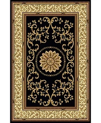Closeout! Km Home 1419/1320/Black Navelli Black 3'3" x 5'4" Area Rug