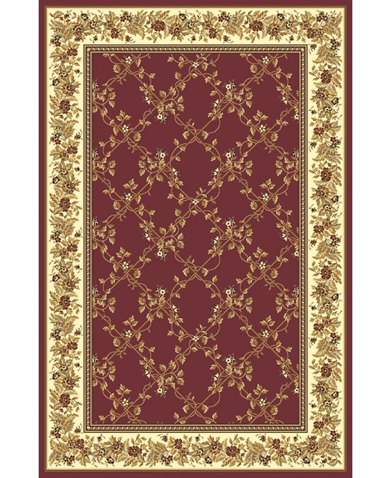 Closeout! Km Home 1427/1732/Burgundy Navelli Red 7'9" x 9'6" Area Rug