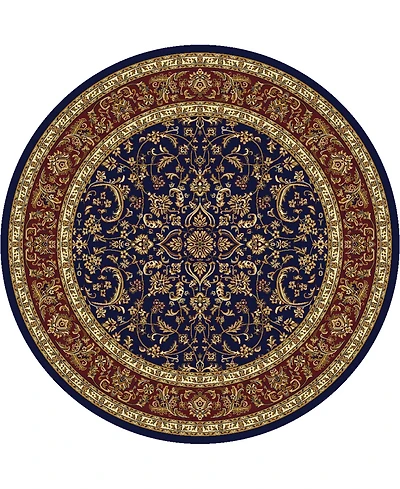 Closeout! Km Home 1318/1547/Navy Navelli Blue 7'10" x 7'10" Round Area Rug