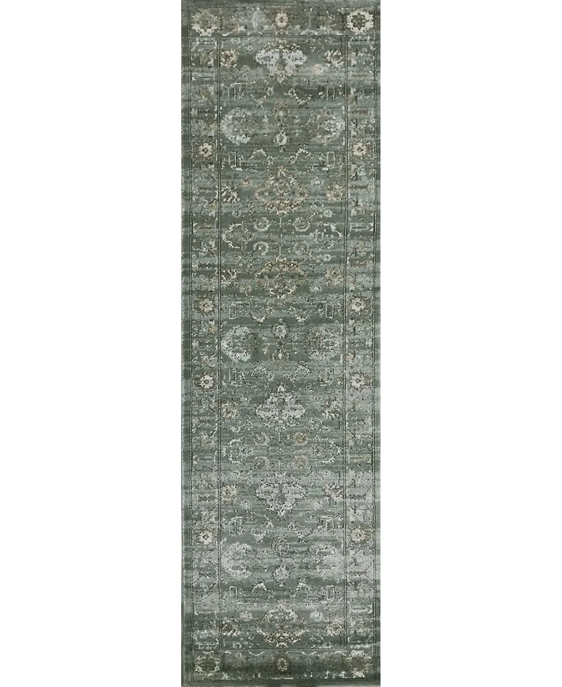 Closeout! Km Home 3562/0053/Green Cantu Green 2'2" x 7'7" Runner Rug