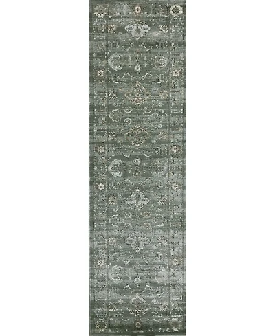 Closeout! Km Home 3562/0053/Green Cantu Green 2'2" x 7'7" Runner Rug