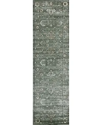 Closeout! Km Home 3562/0053/Green Cantu Green 2'2" x 7'7" Runner Rug